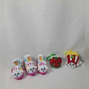 Shopkins Plush Hanger Backpack Clip Keychain Lot Of 5